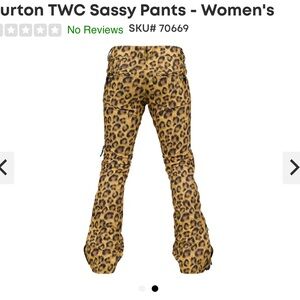 Burton TWC Sassy Pants Sean White Leopard Snowboard Pant Leopard